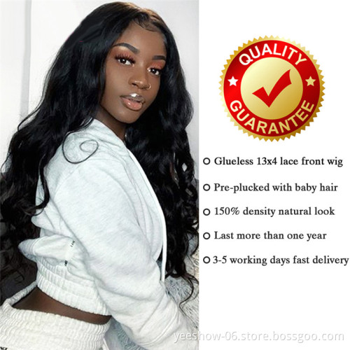 wholesale glueless body wave  wigs 100% cuticle brazilian vendors hd transparent lace front virgin human hair wig
